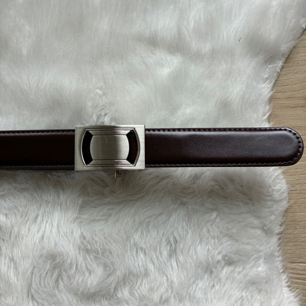 Mens Brown Leather Ratchet Belt Extra Long Cut to Fit Automatic Buckle P0100544 - Picture 2 of 10
